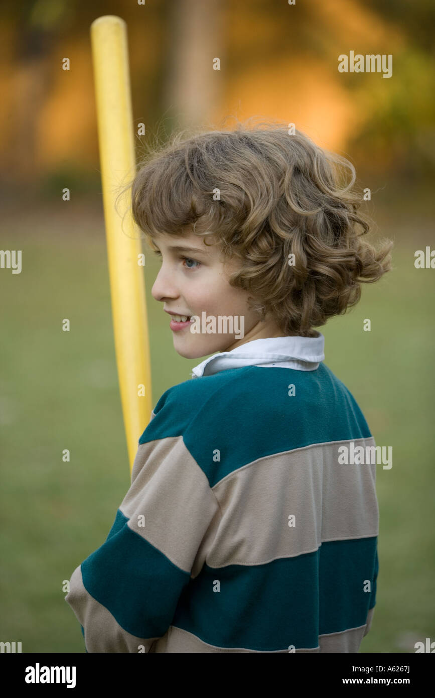 Boy Holding Baseball Bat 9 years old Louisiana U S A Model released