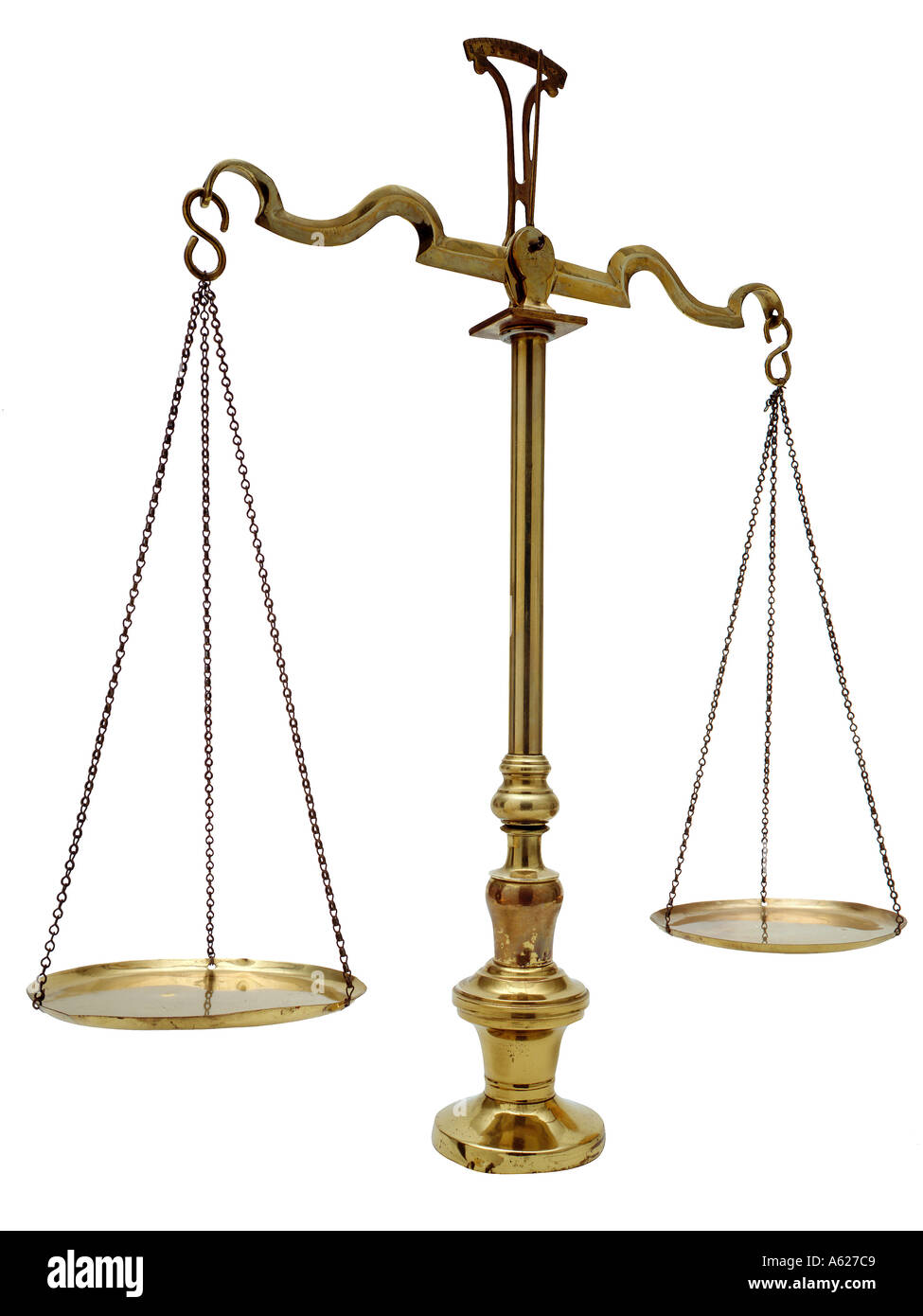 Gold measuring scale or balance Stock Photo