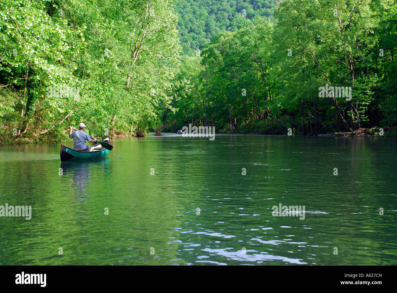 A Canoe on the Buffalo River in Arkansas Stock Photo Alamy