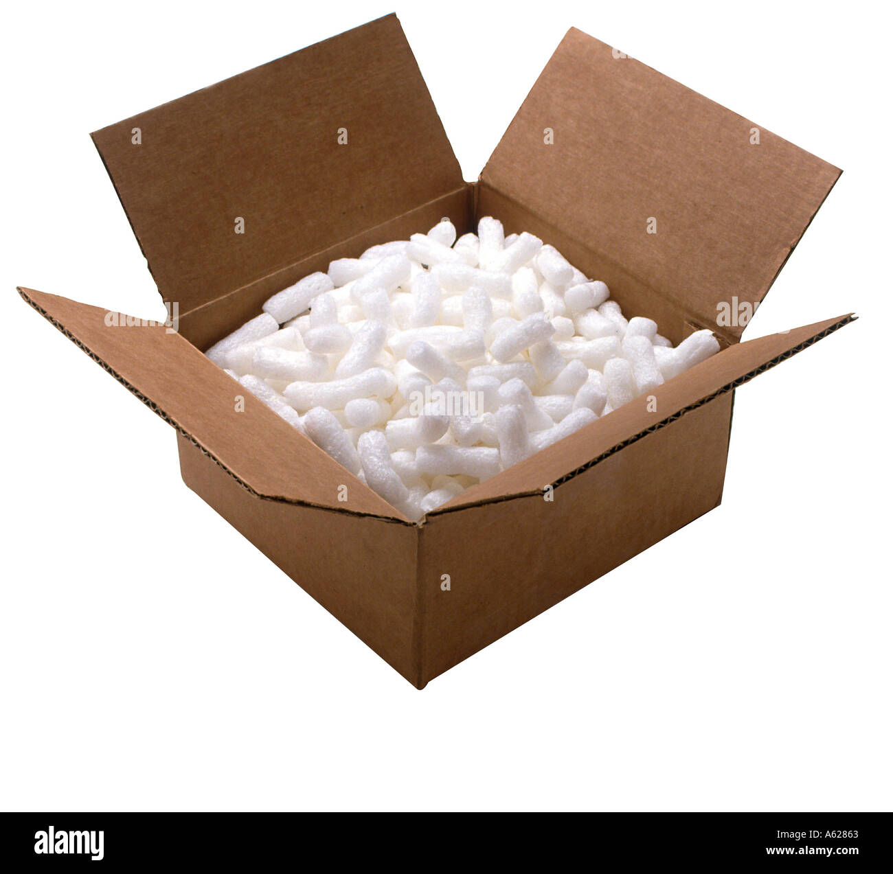 Cardboard box with packing material Stock Photo Alamy