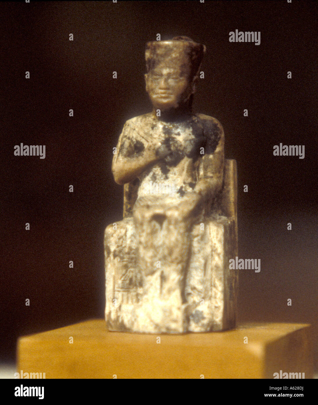 Close up of ivory statuette of king Cheops Egyptian Museum of