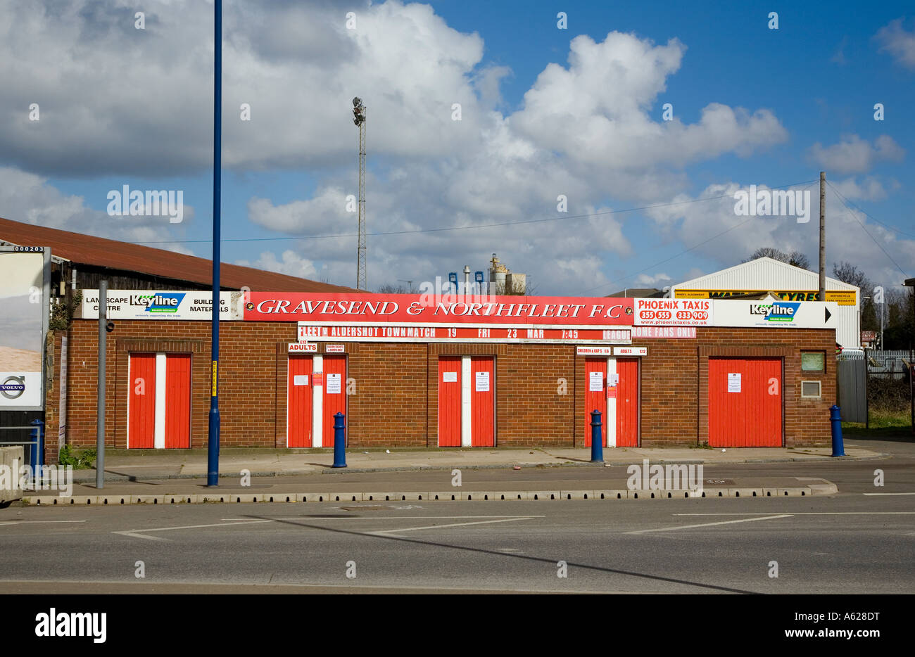 The gates at Gravesend and Northfleet football ground. Stonebridge Rd