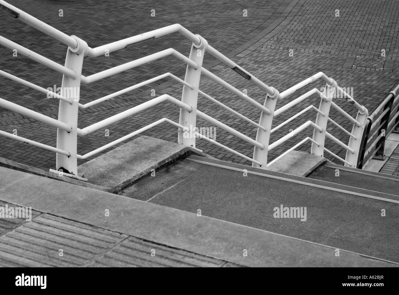 Barrier railings Black and White Stock Photos & Images - Alamy