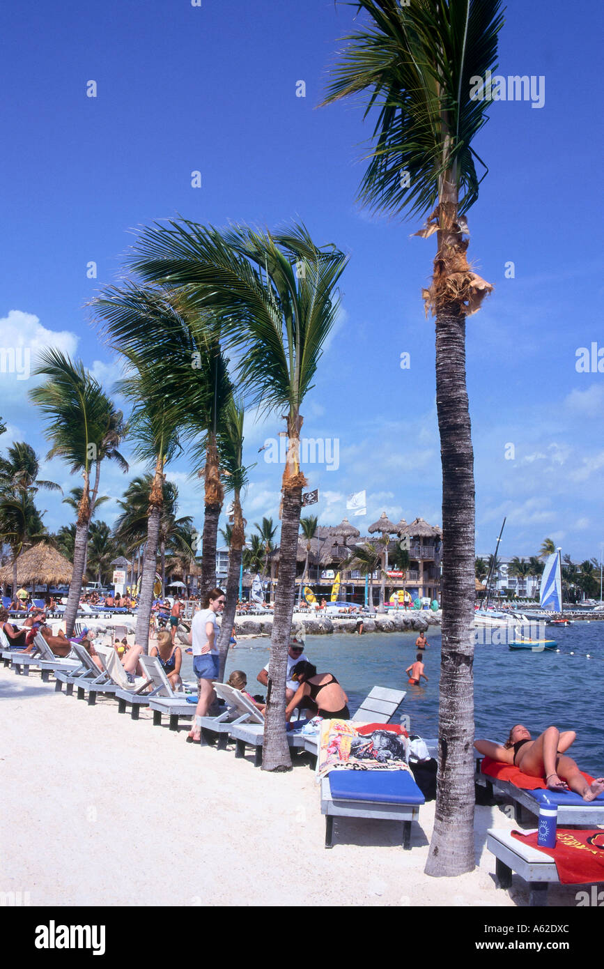 Tourists relaxing on beach, Key Largo, Florida Keys, Florida, USA Stock Photo Alamy