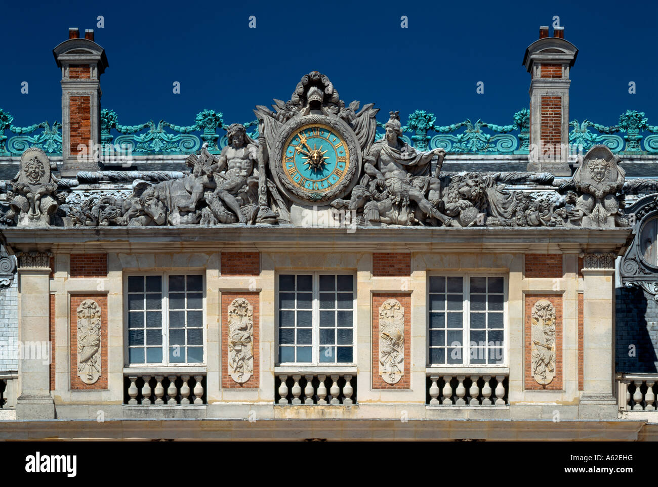 Versailles, Schloß, Marmorhof, Detail Stock Photo