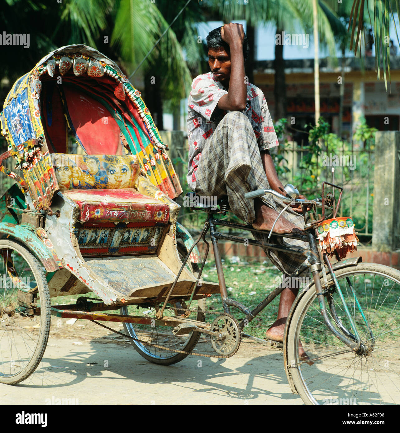 Rickshaw driver Savar Stock Photo