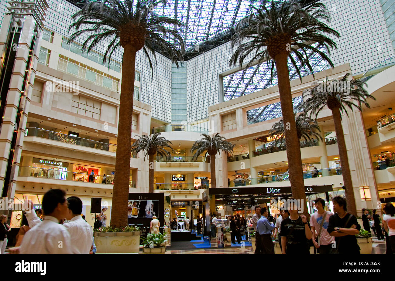 The Atrium Of Raffles City Shopping Mall Singapore Stock Photo