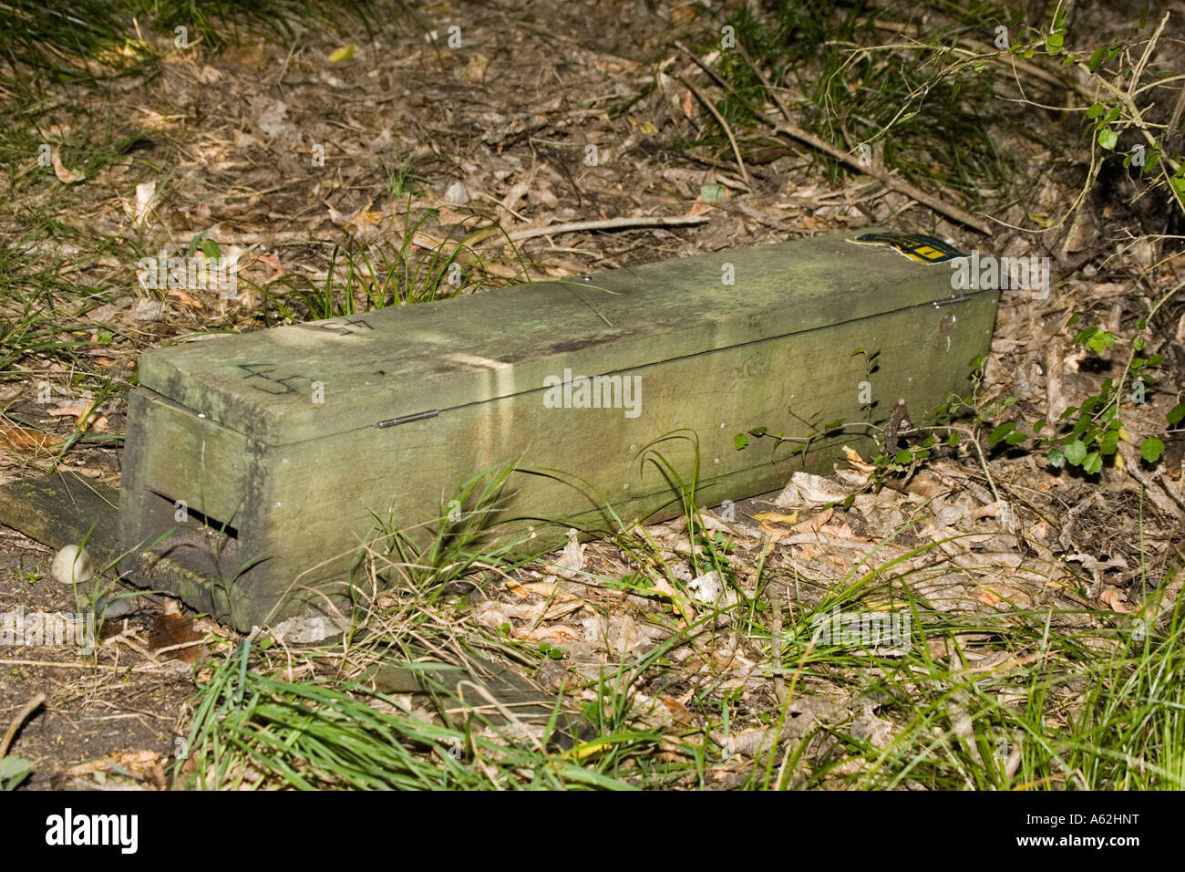 Predator trap to remove unwanted introduced predators such as stoats and rats Kapiti North Island New Zealand Stock Photo