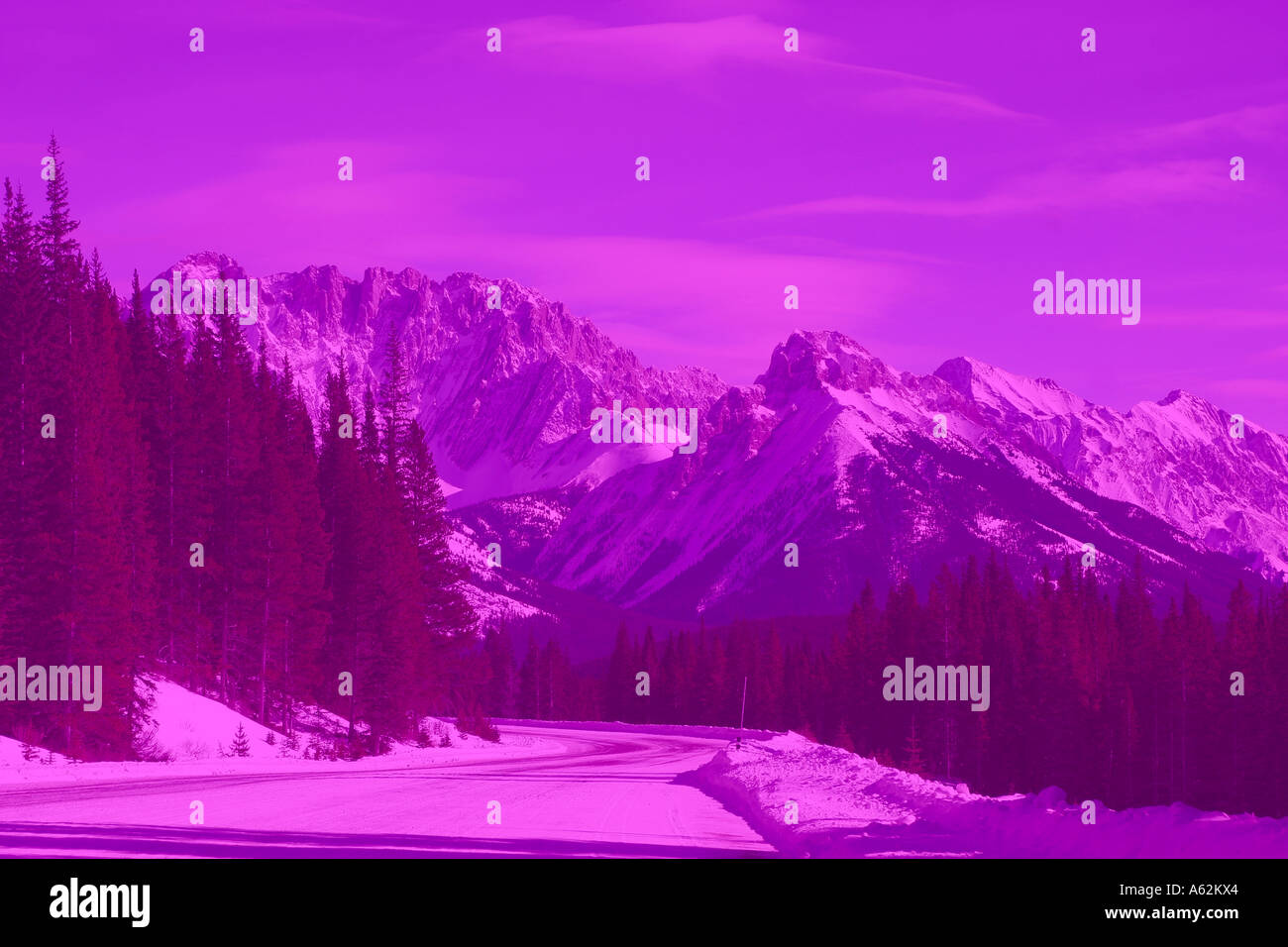 Banff National Park, Alberta, Canada; manipulation mauve