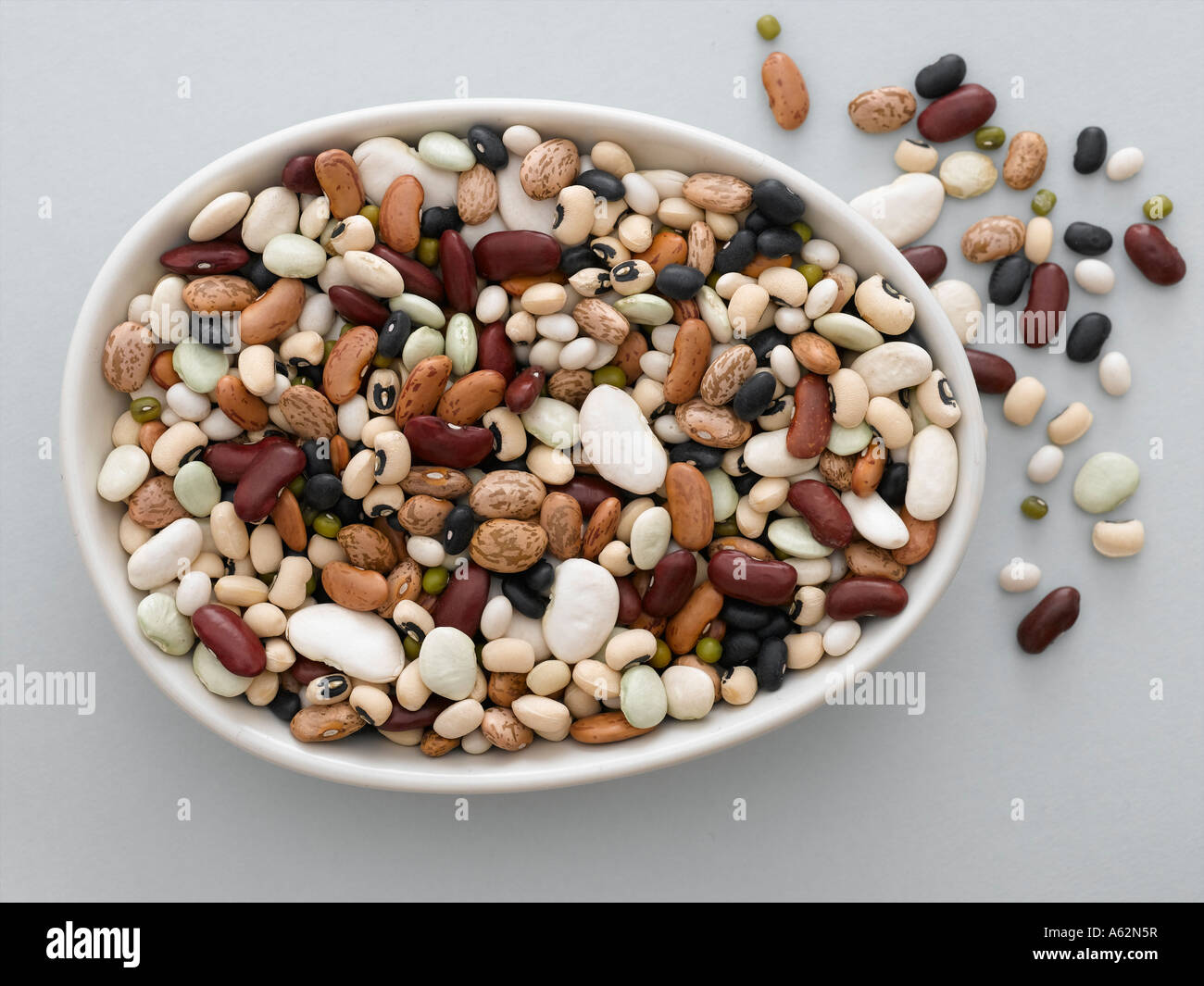 Mixed dried beans shot with professional medium format digital Stock