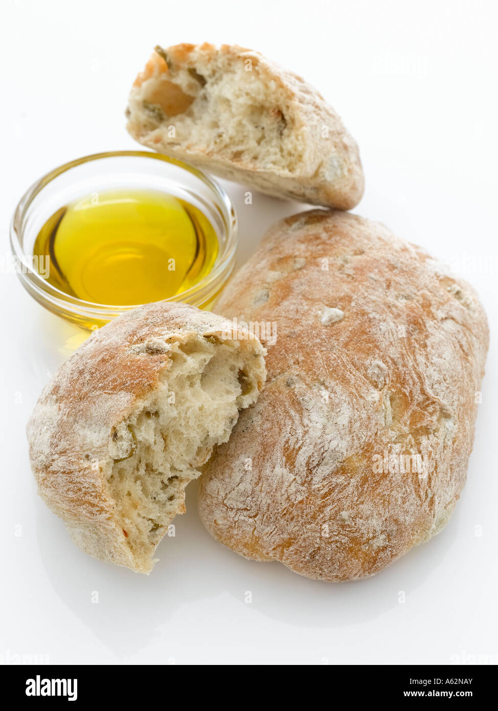 Ciabatta and olive oil shot with professional medium format digital