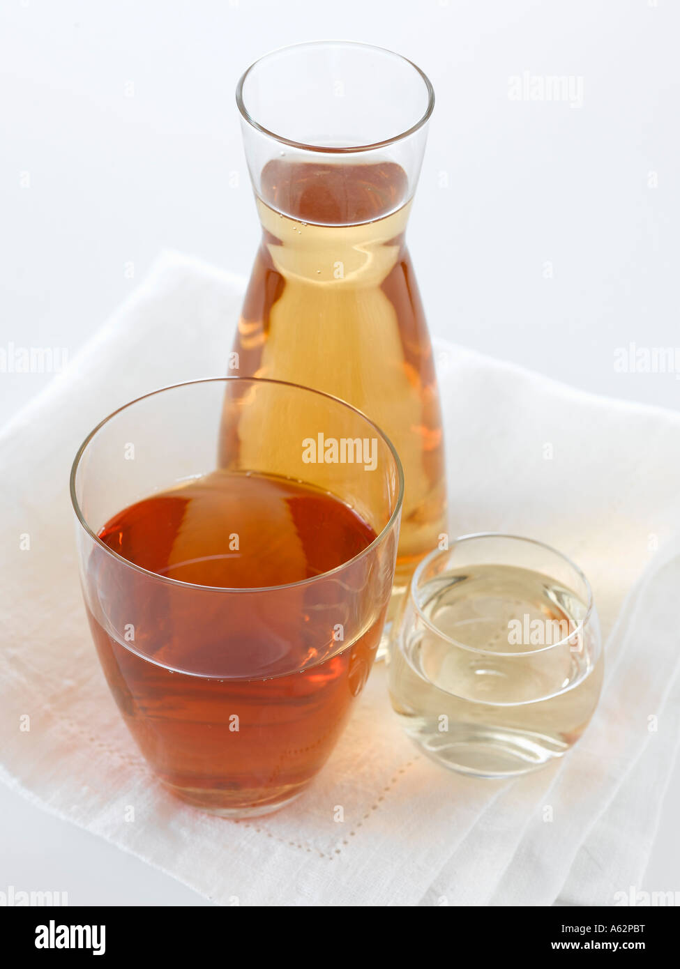 Red wine cider and white balsamic vinegars Stock Photo