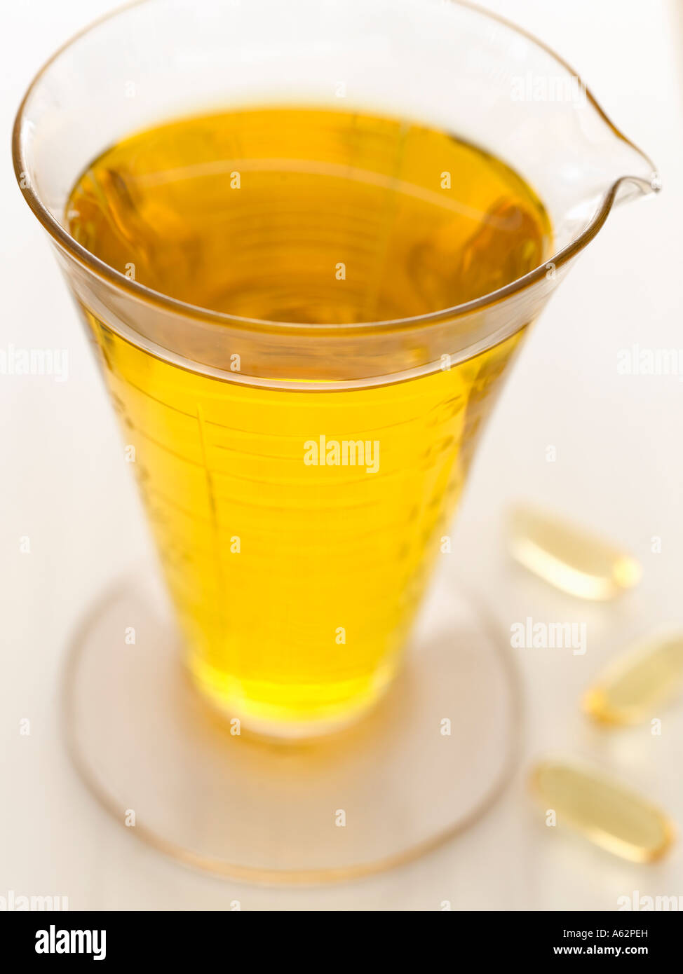 Still life flax seed oil and capsules Stock Photo Alamy