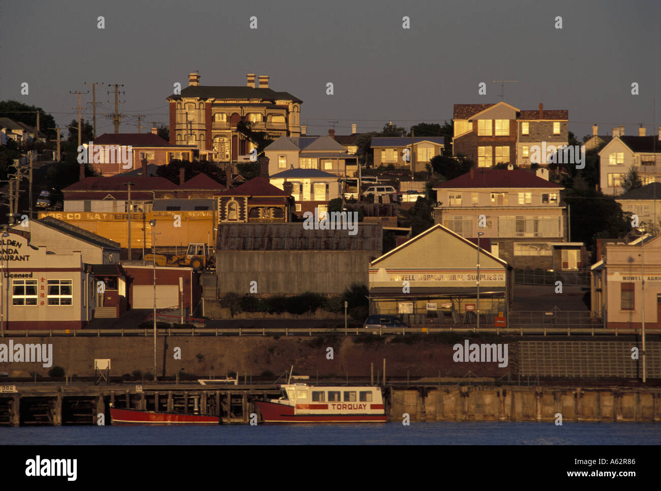 Australia Tasmania Town of Devonport s waterfront along the River