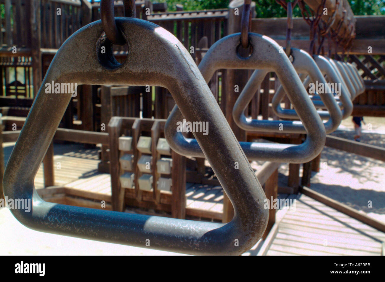 childrens playground equipment playgrounds parks exercise Stock Photo