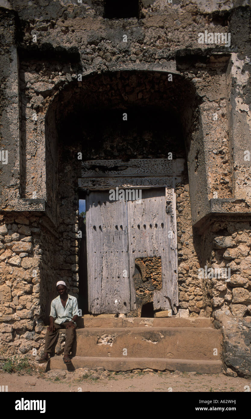 Kilwa Ruins The Gereza fort built by Omani Arabs in 1800 Kilwa Kisiwani Tanzania Stock Photo