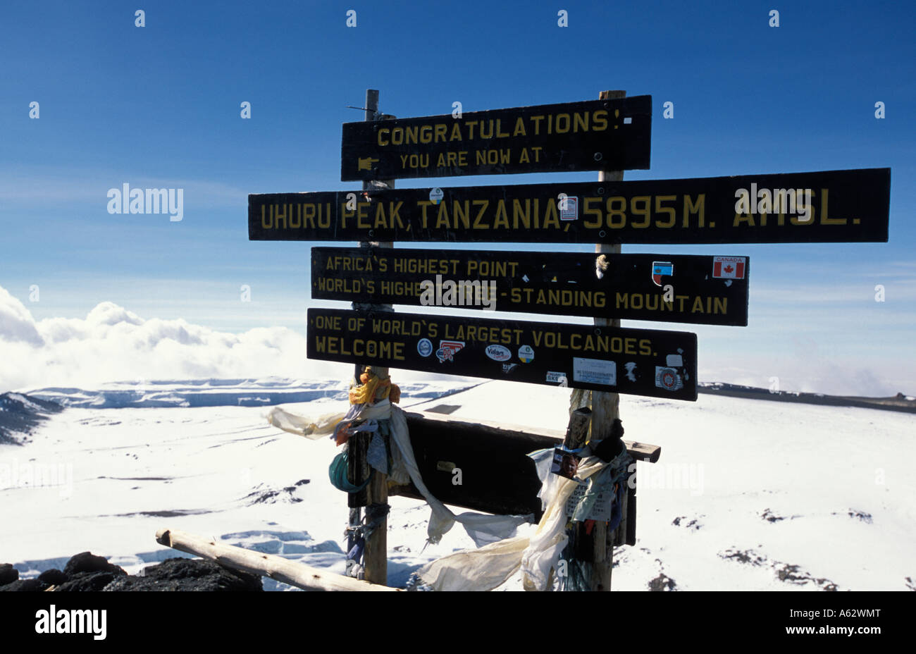 the summit of Mount Kilimanjaro Kilimanjaro National Park Tanzania