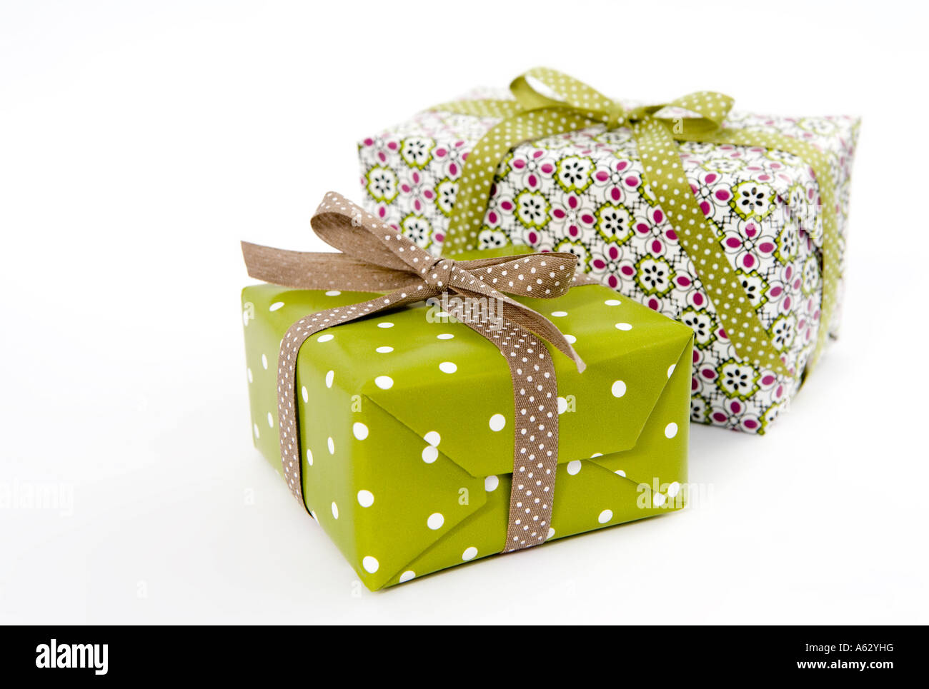 Gift wrapped parcels Stock Photo Alamy