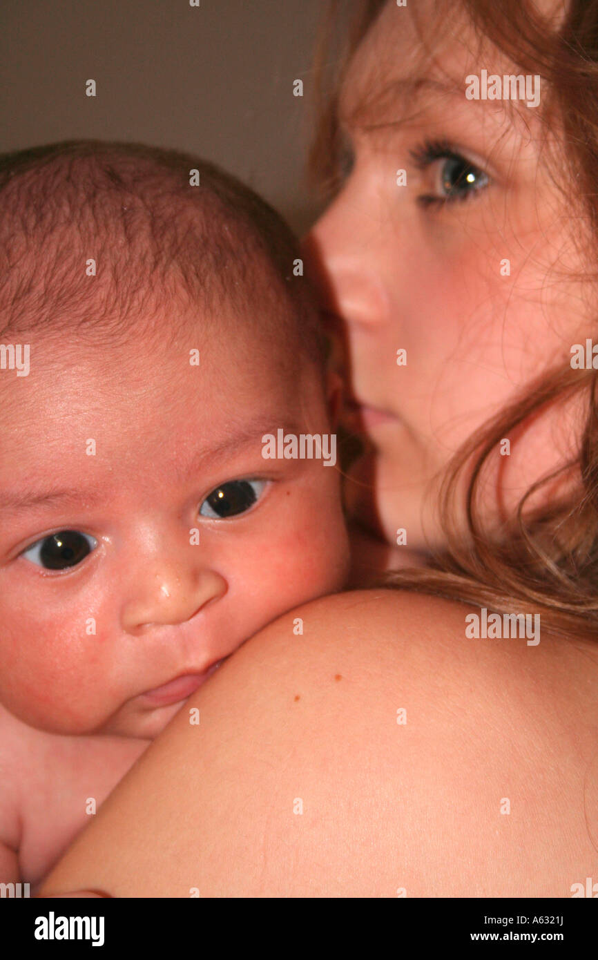 mother and newborn baby Stock Photo