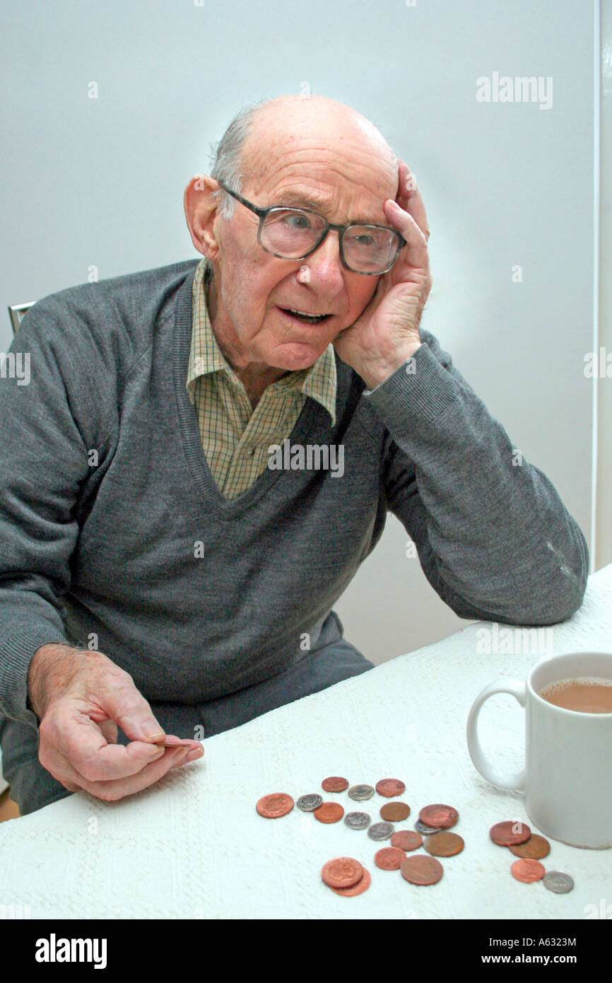 Worried pensioner Stock Photo