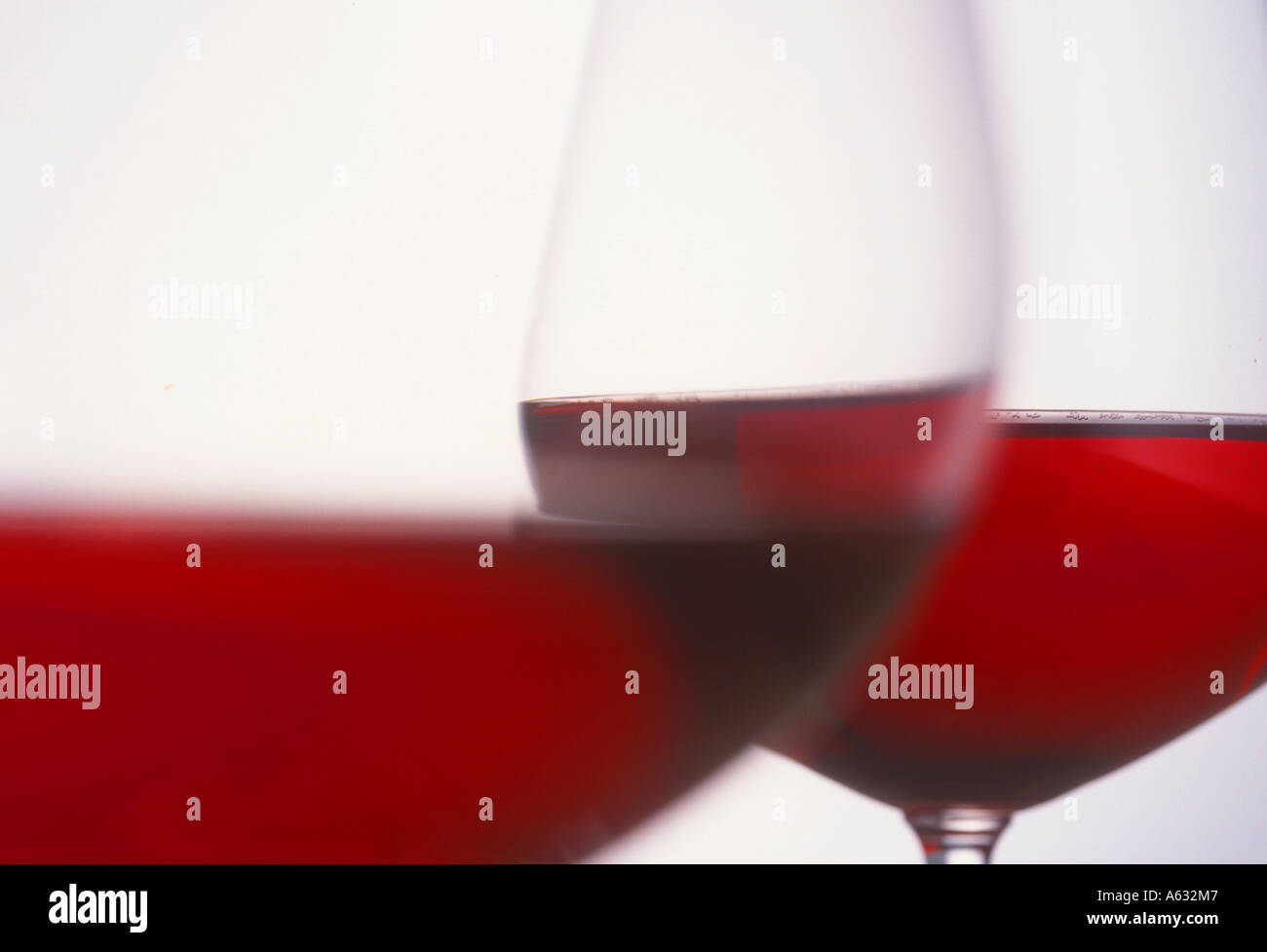 Close-up of two glasses of red wine Stock Photo