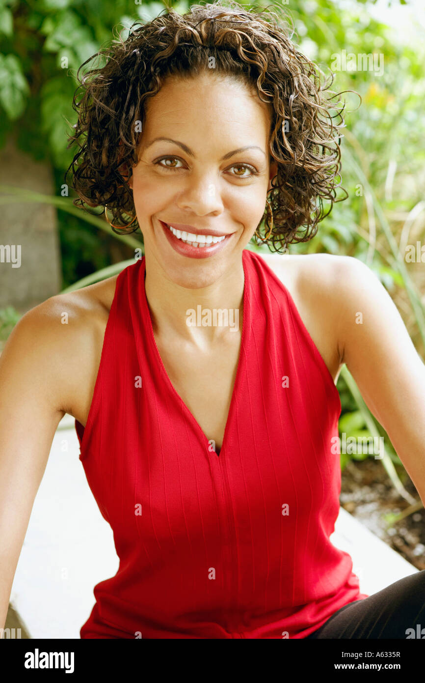 Portrait of a mature woman smiling Stock Photo - Alamy