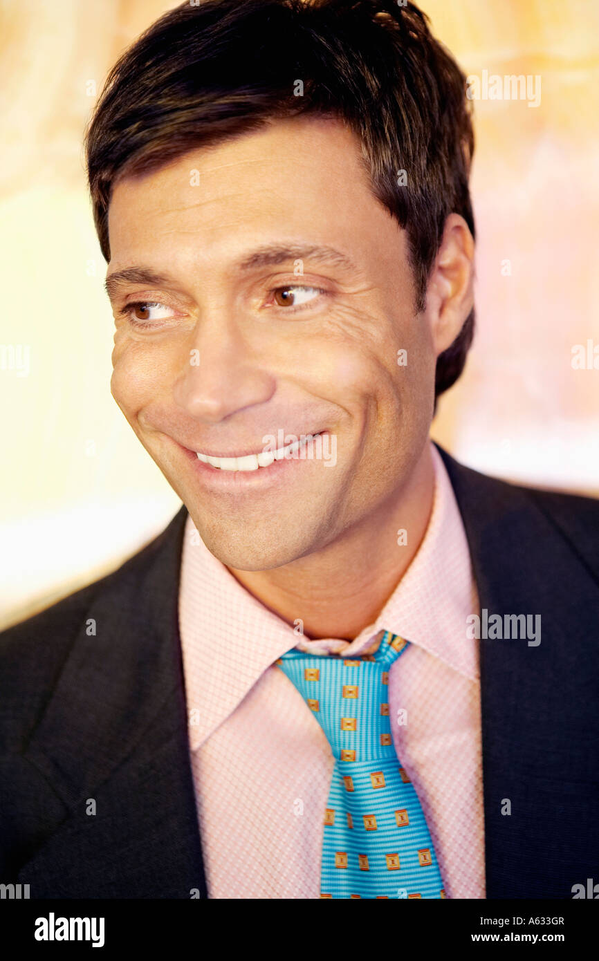Close-up of a businessman smiling Stock Photo - Alamy