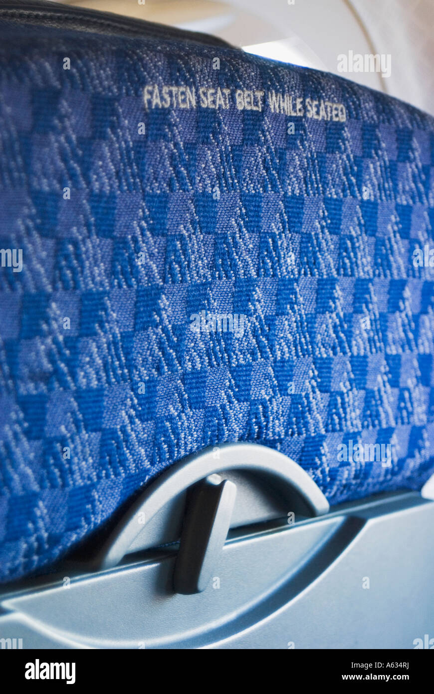 Back of airplane seat Stock Photo
