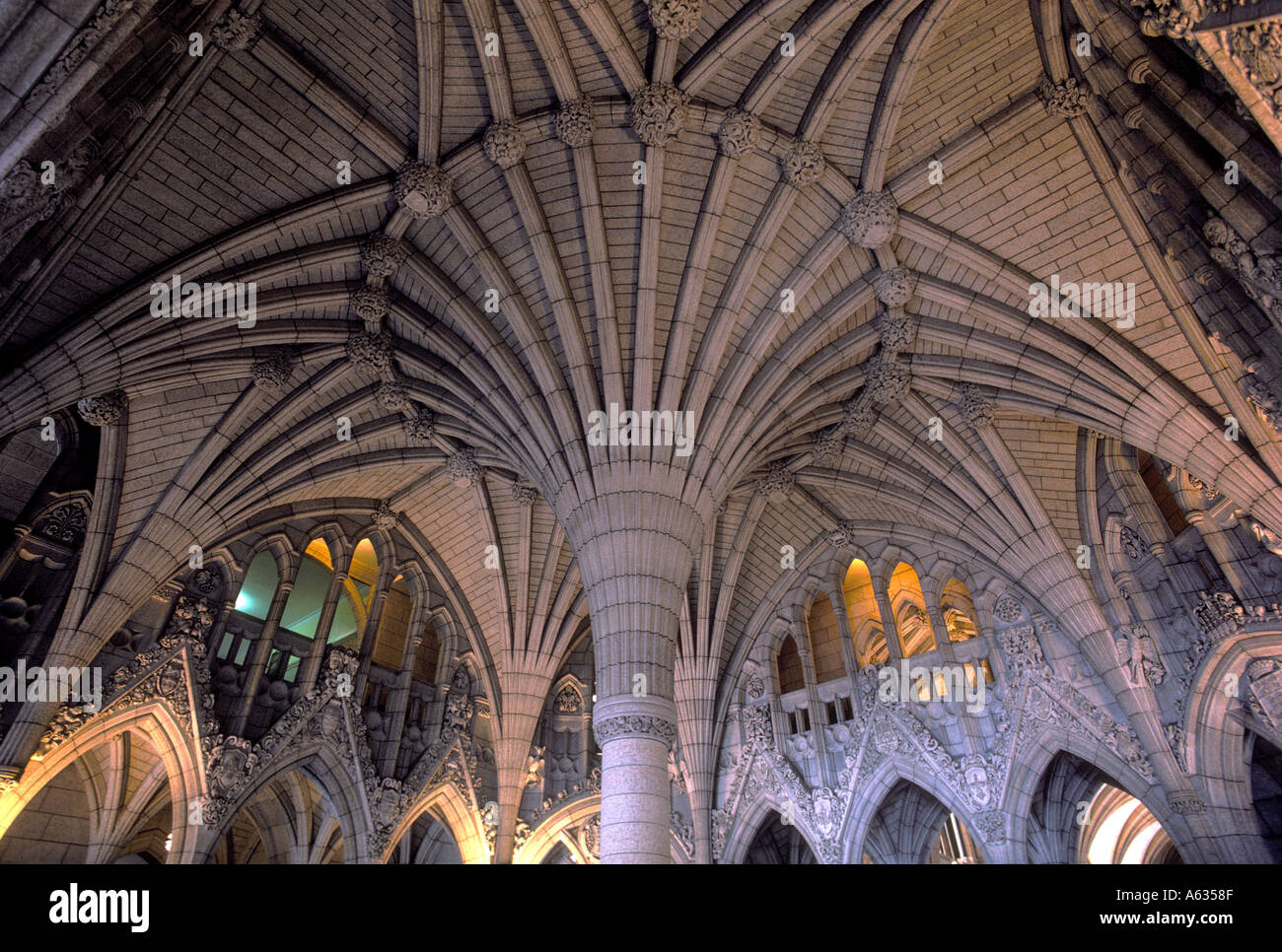 Canada Ontario Ottawa Interior architectural detail of the Parliament Buildings Stock Photo