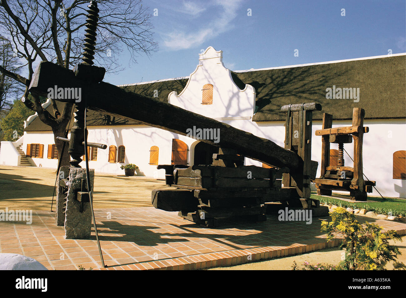 Old wine press in Wind Museum Stellenbosch Cape Province South Africa Stock Photo