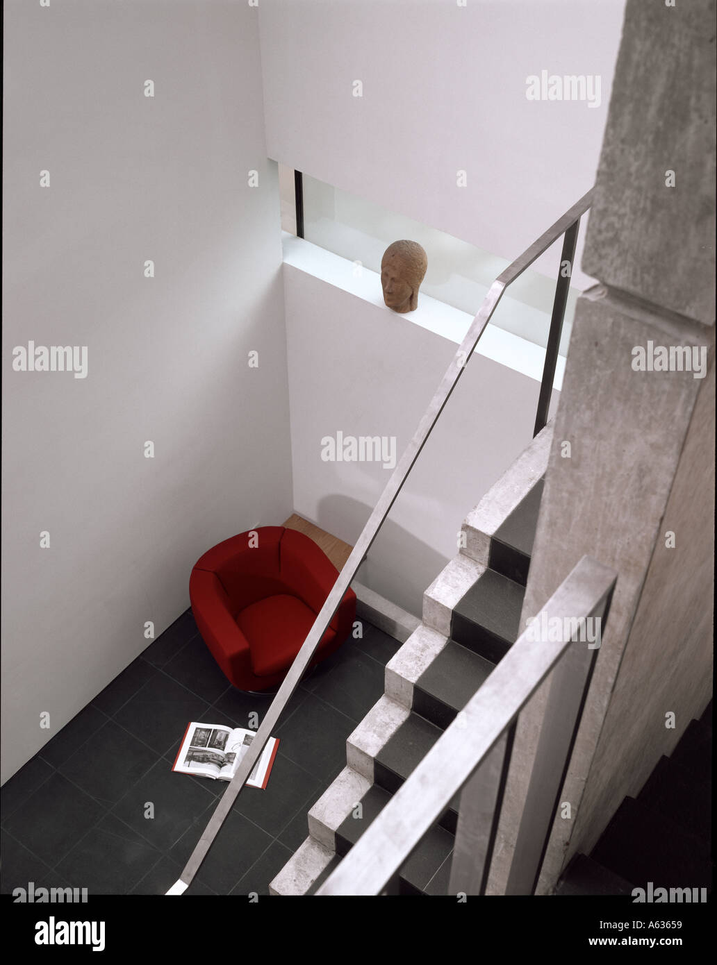 The Tall House birds eye view in the stairwell. Architect Terry Pawson Architects Stock Photo