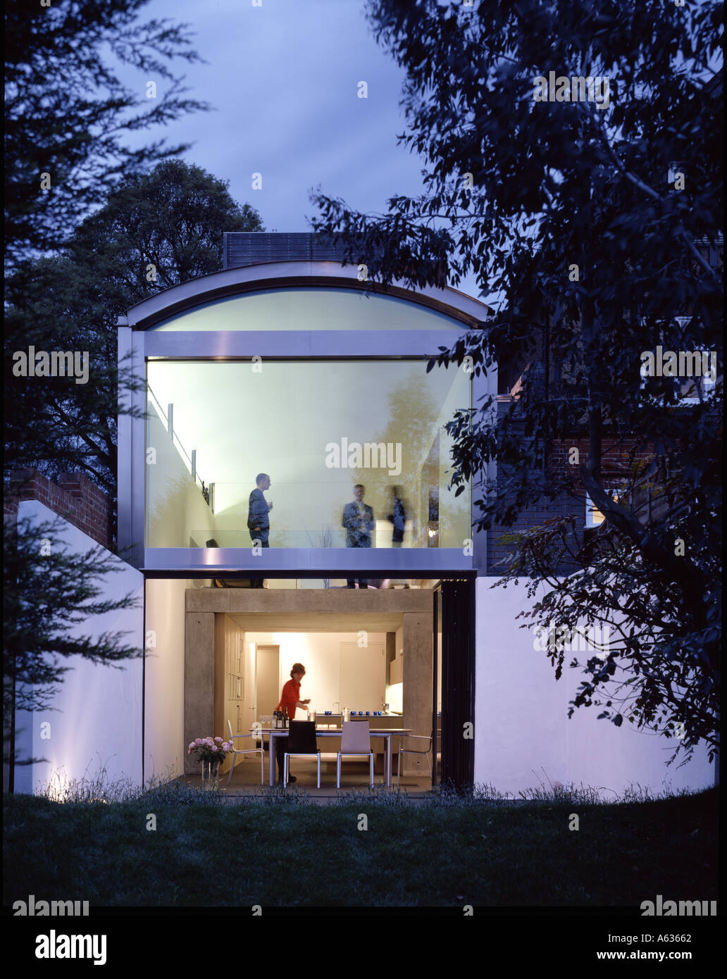 The Tall House Exterior at dusk -. Architect: Terry Pawson Architects Stock  Photo - Alamy