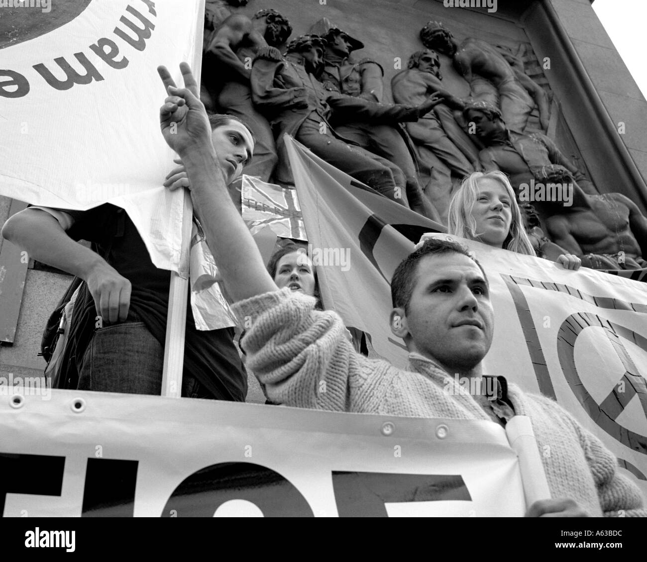 Peace demonstration Trafalgar Square London Stock Photo - Alamy