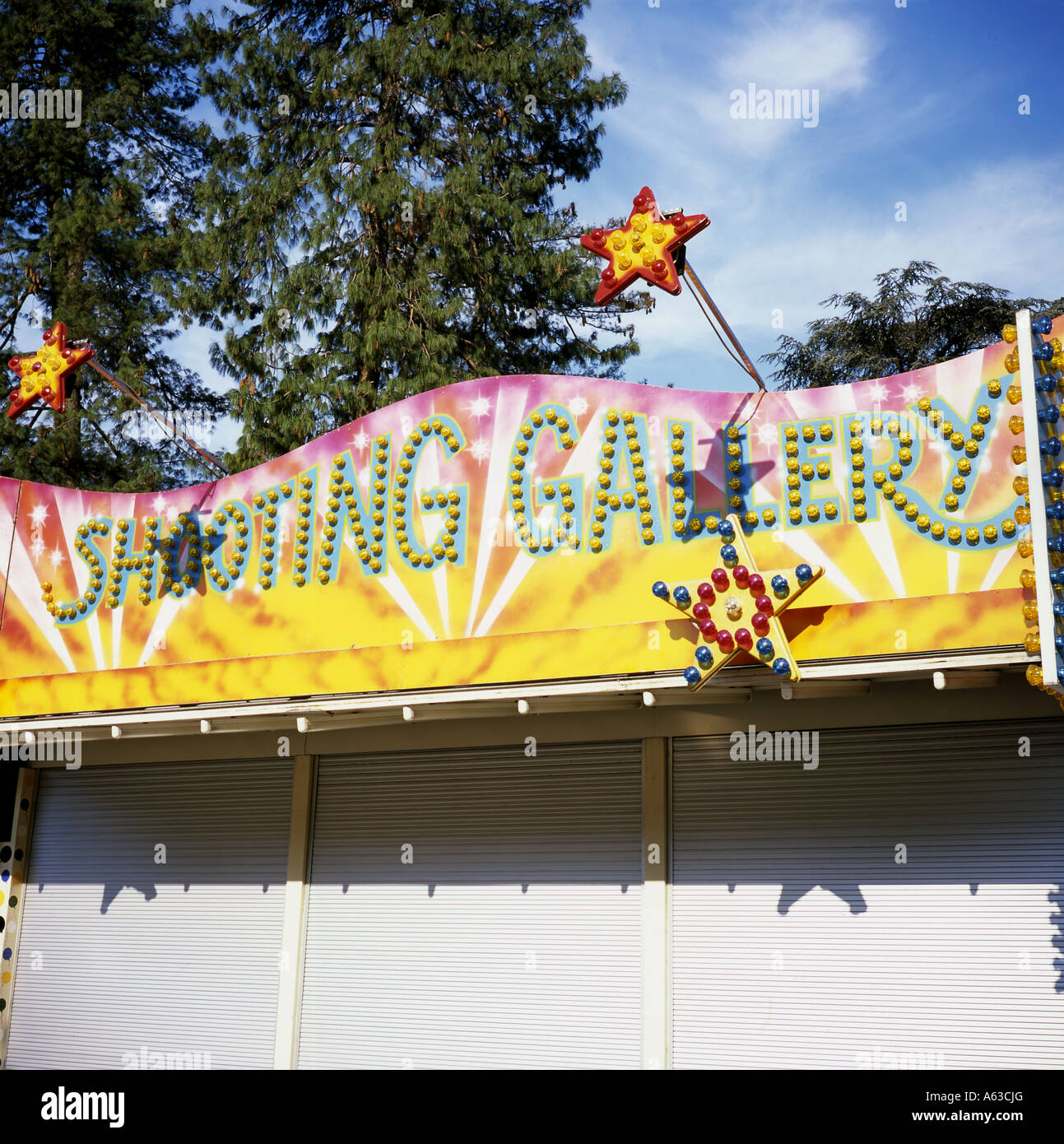 shooting gallery in a amusement park in Italy, europe Stock Photo