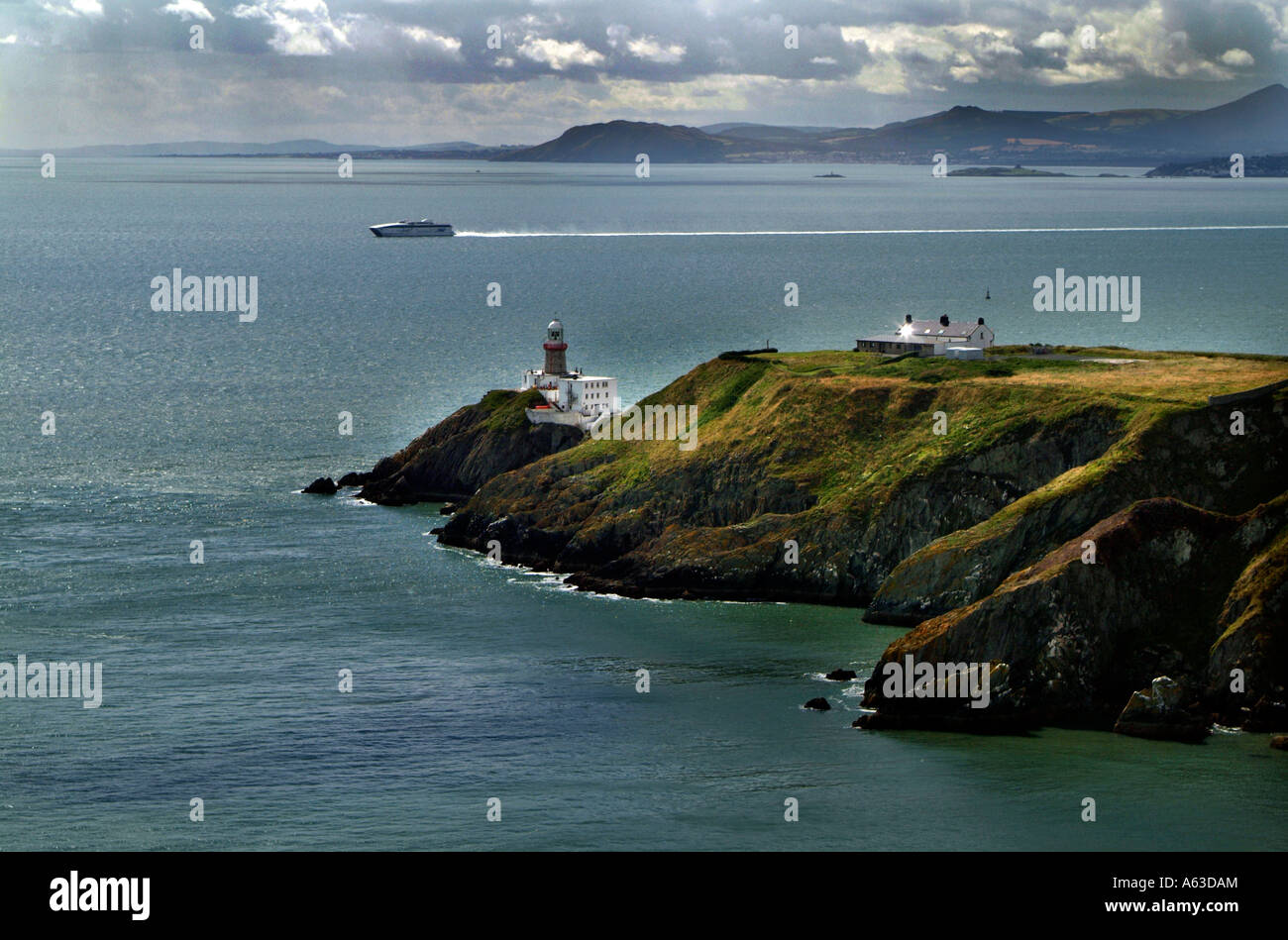 Baily's lighthouse Dublin Bay Ireland Stock Photo