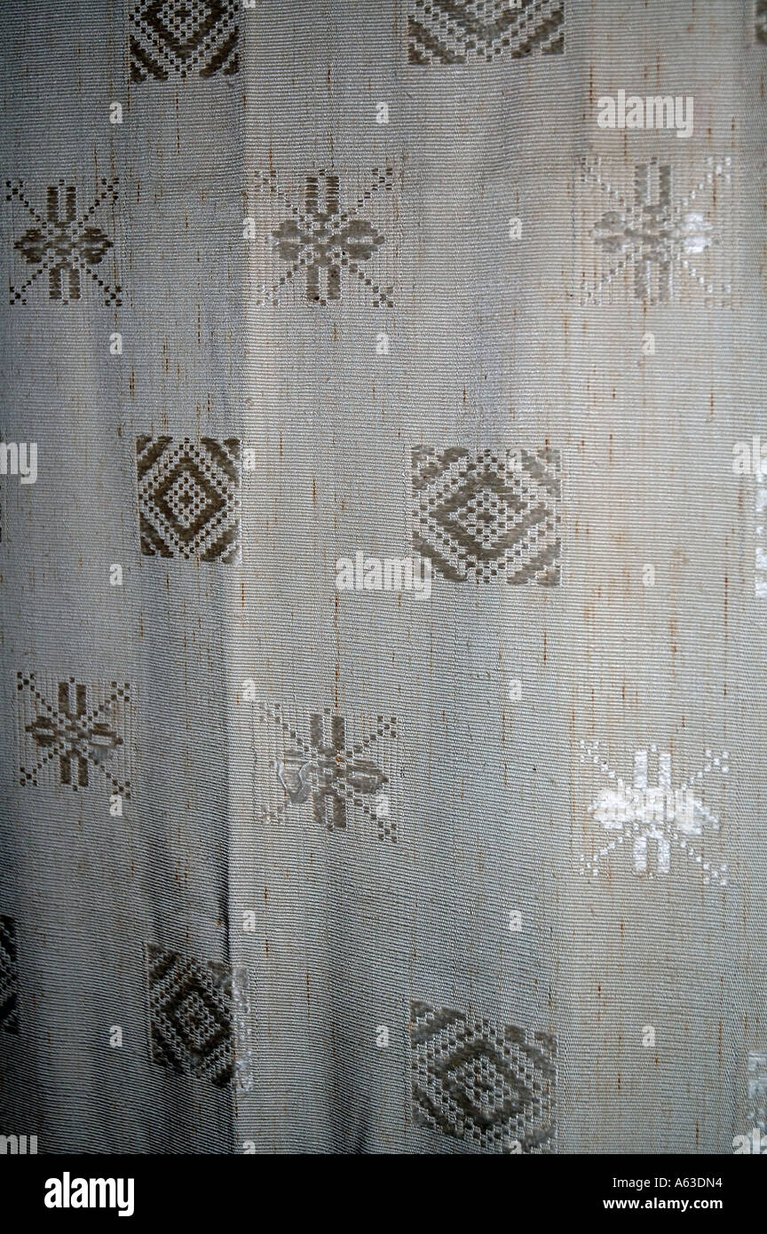 Detail of an antique handwoven lamba a traditional Madagascar textile No PR Stock Photo