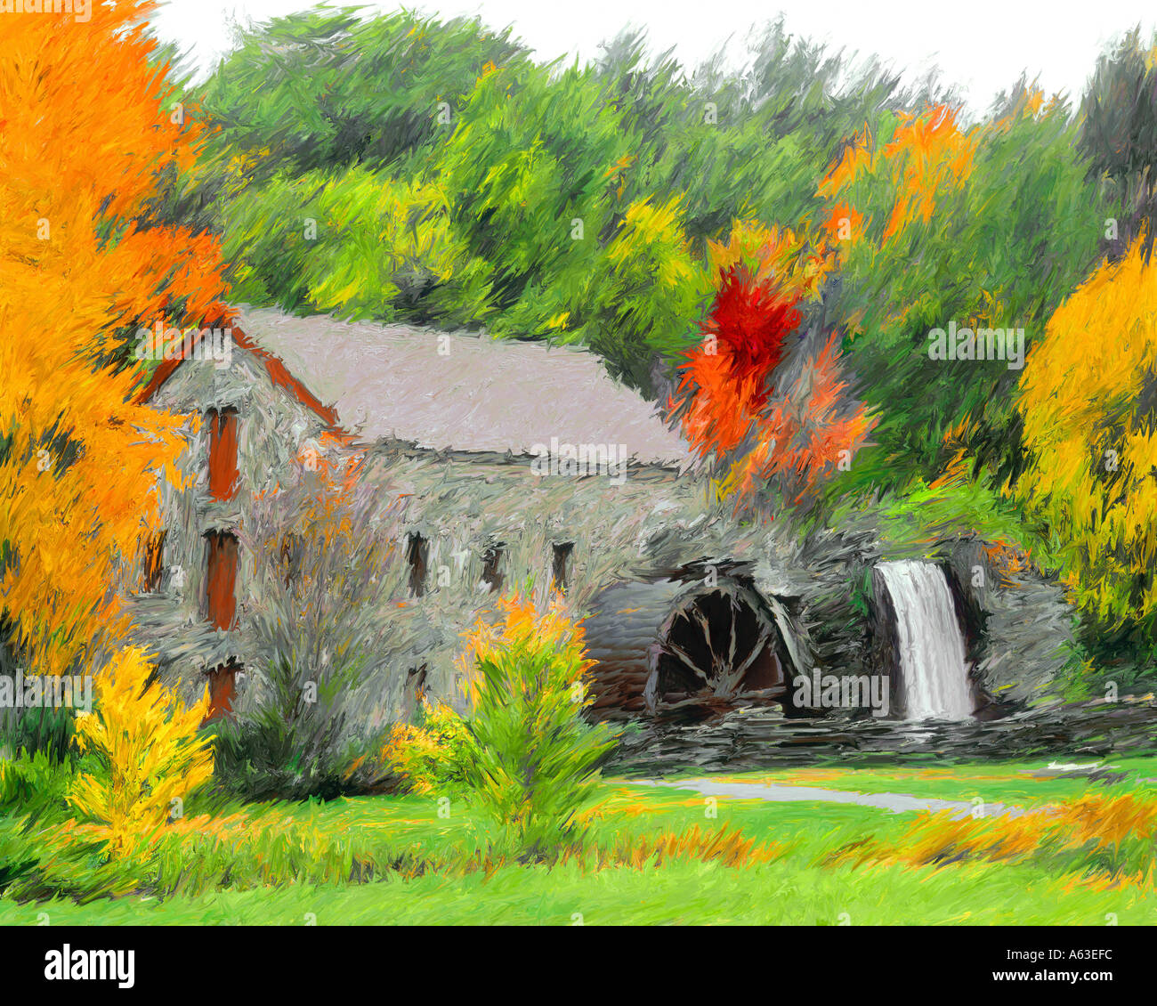 Gristmill, Sudbury, Massachusetts Stock Photo