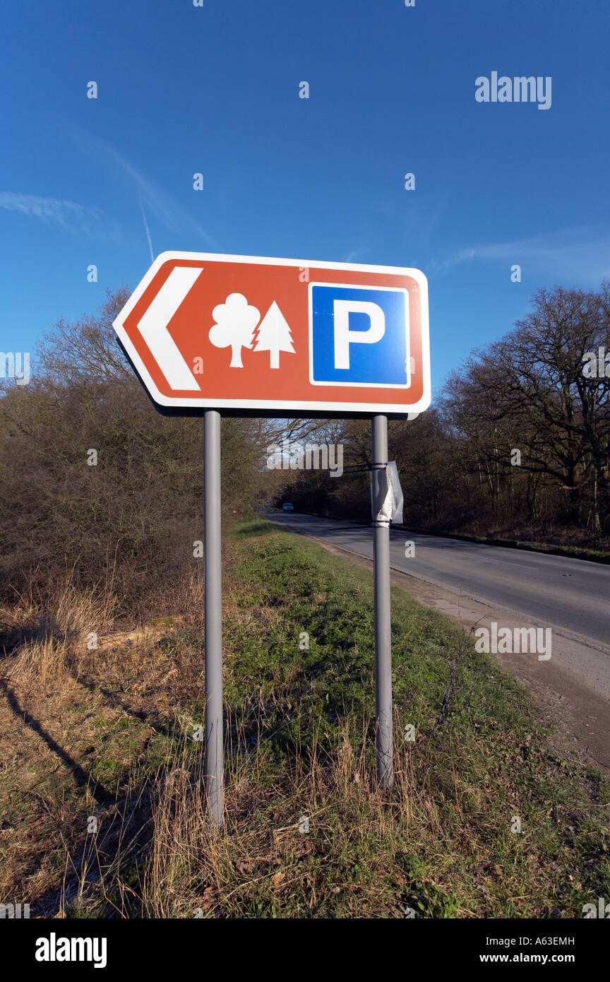 Car Park sign in Epping Forest UK Stock Photo Alamy