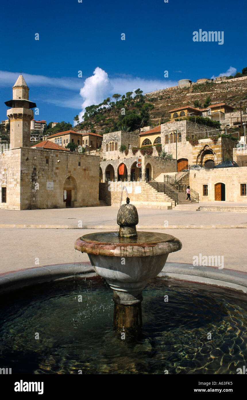 Fountain in village, Deir El Qamar, Chouf District, Lebanon Stock Photo