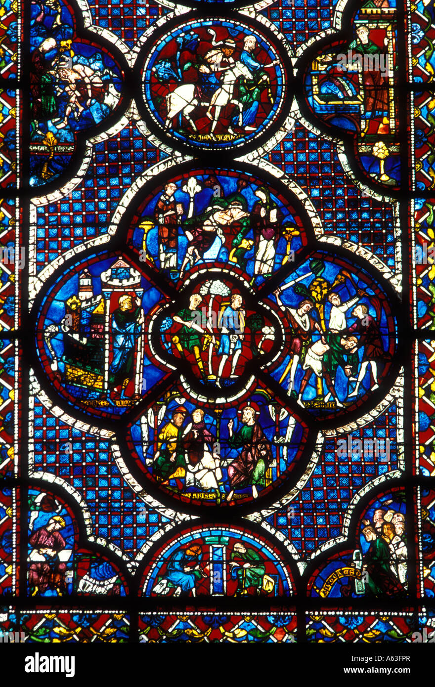 stained glass window, stained glass, Chartres Cathedral, Cathedrale