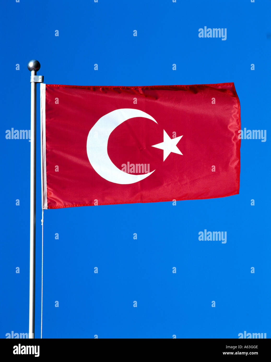 Close-up of Turkish flag Stock Photo