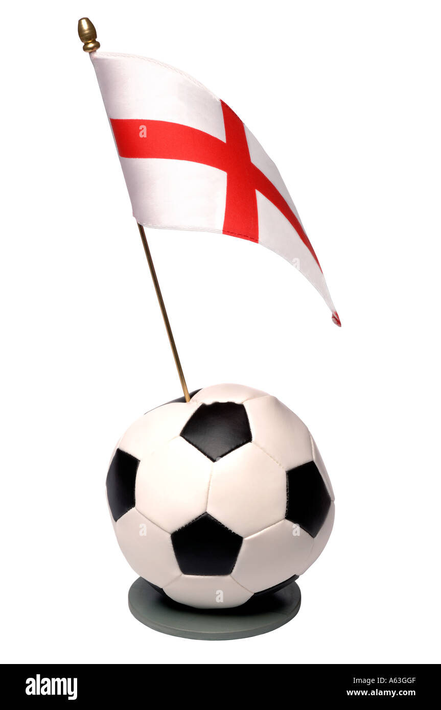 Football and England national flag trophy Stock Photo
