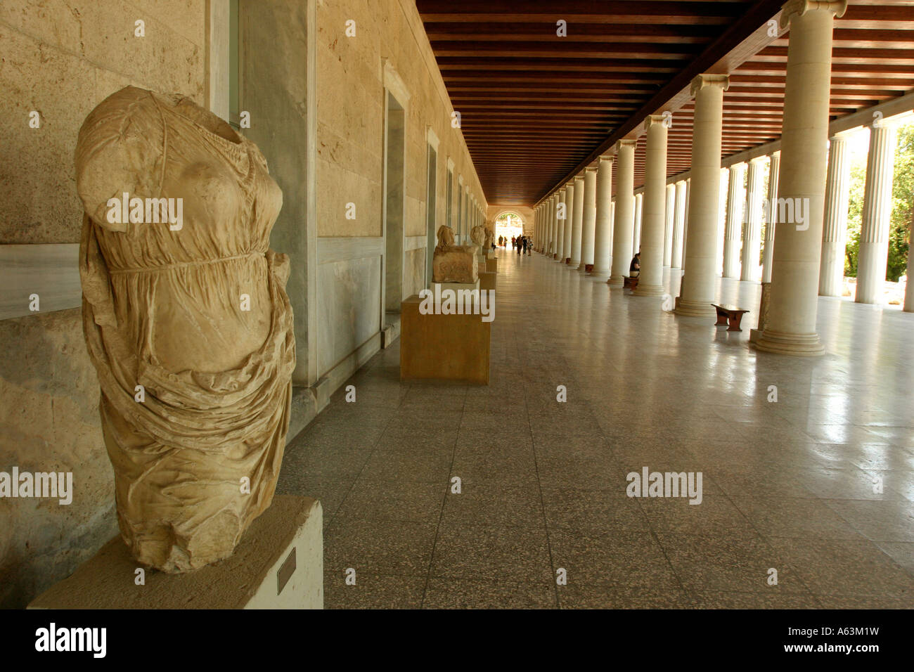 Fasade of the Stoa of Attalos where the Museum of Ancient Agora is housed Athens Greece Stock Fasade of the Stoa of Attalos where the Museum of Ancient Agora is housed Athens Greece Stock
