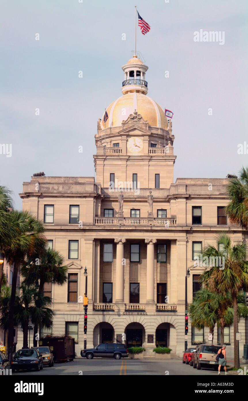 Town Hall Savannah historic district architecture Stock Photo Alamy