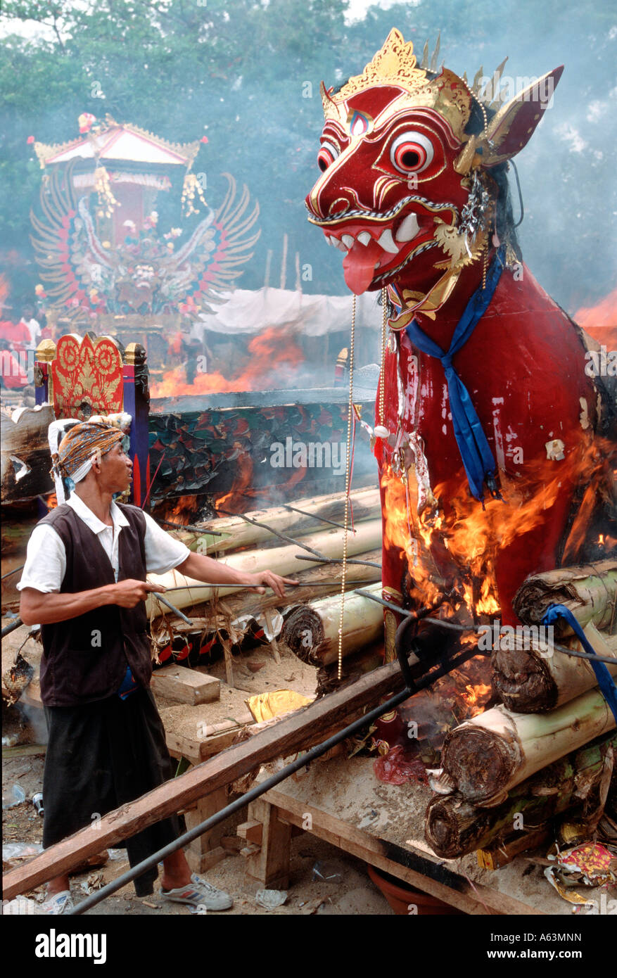 Bali, Indonesia - ritual cremation of high ranking hindus at Sanur ...