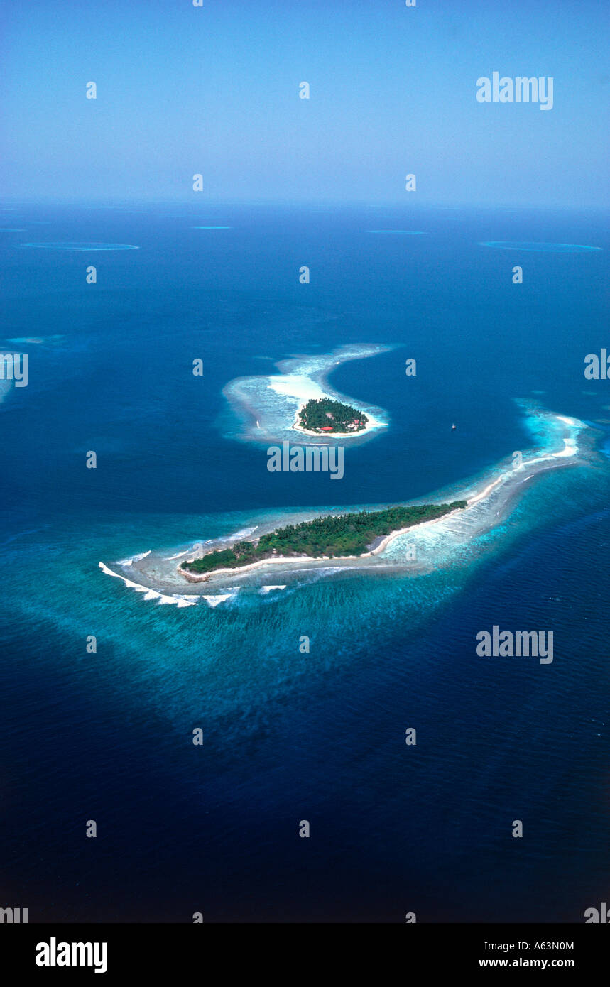 aerial islands maldives Stock Photo