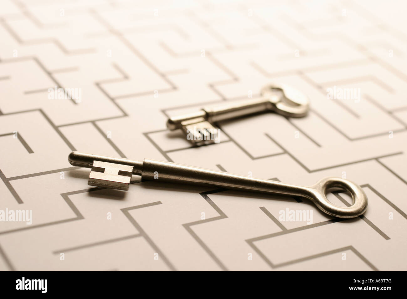 Keys on Maze Stock Photo Alamy