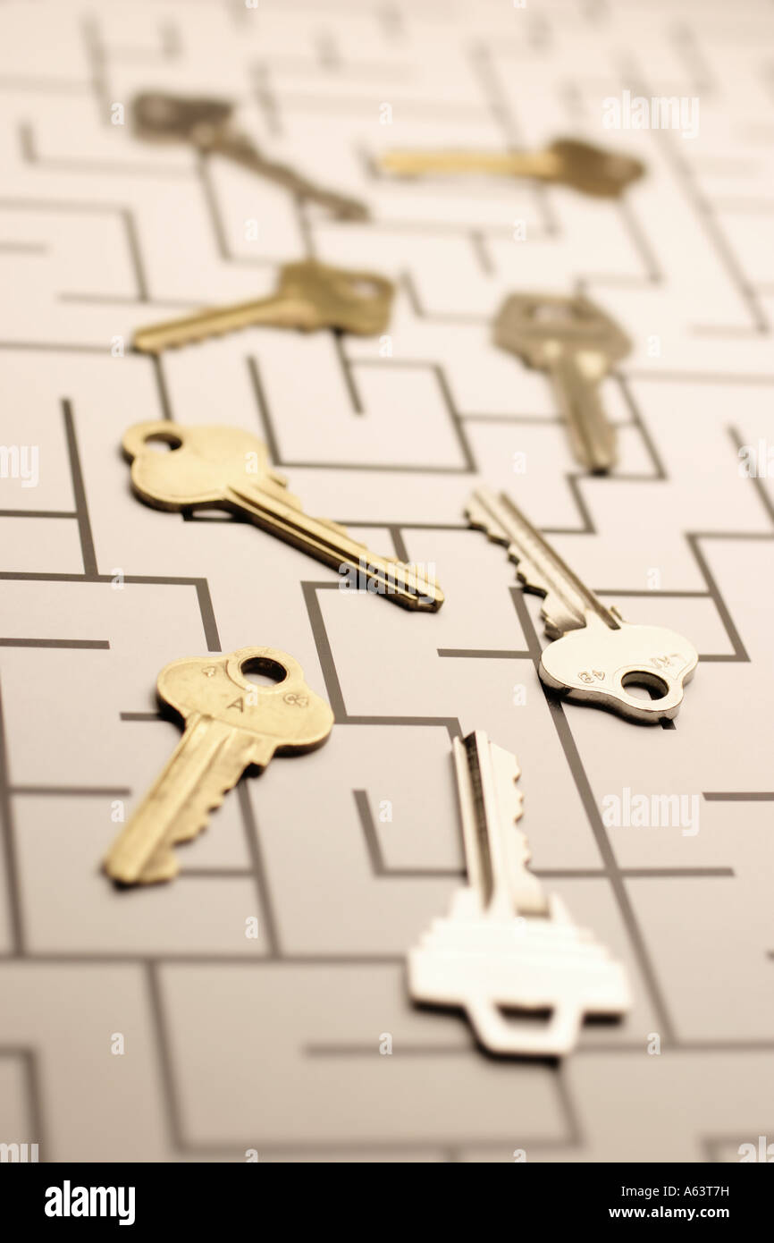 Keys on Maze Stock Photo Alamy