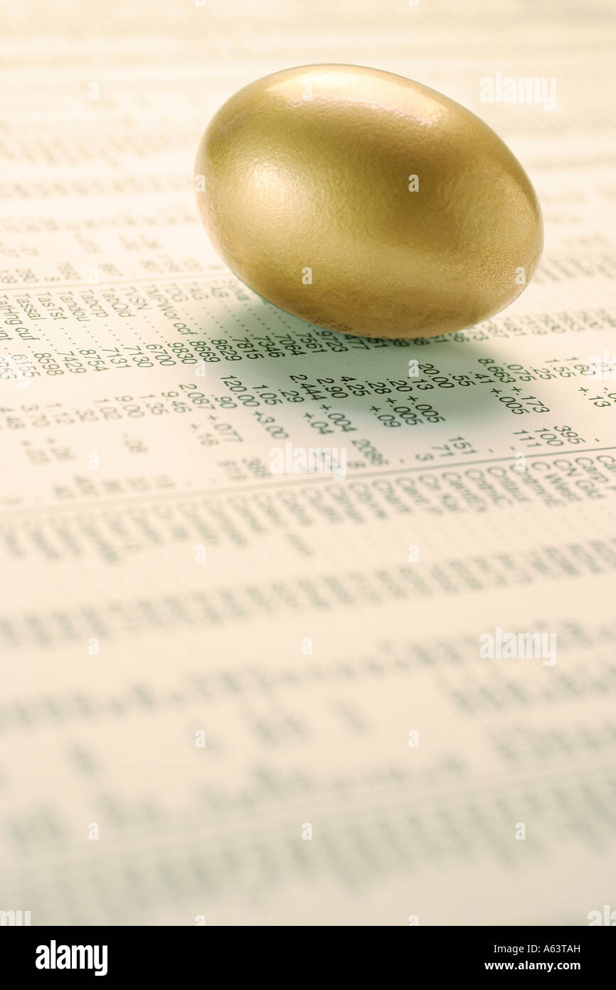 Golden Egg on Stock Quotes Stock Photo Alamy