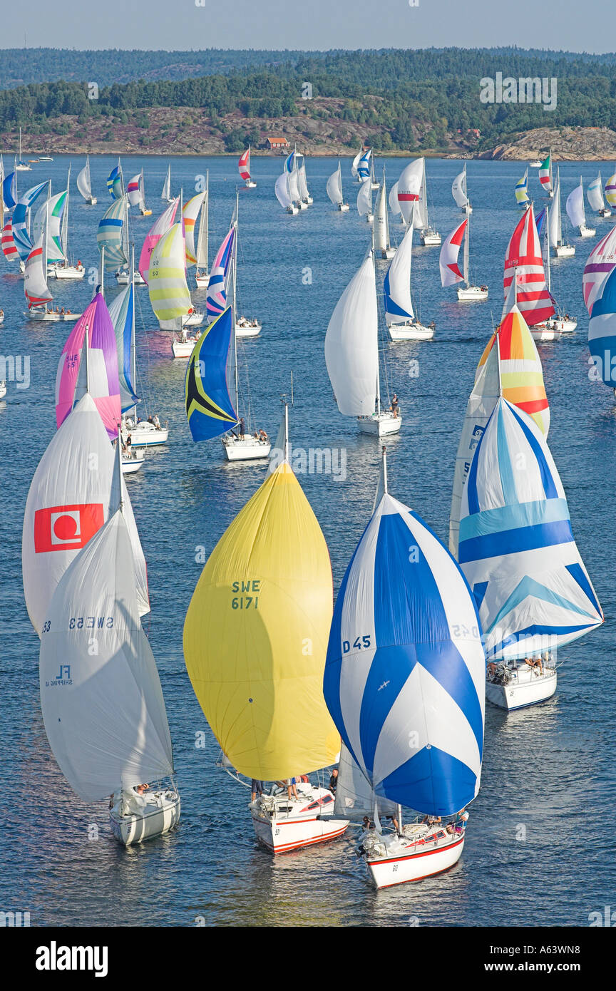 Sailing boat competition . Tjörn, Bohuslän , Sweden Stock Photo - Alamy